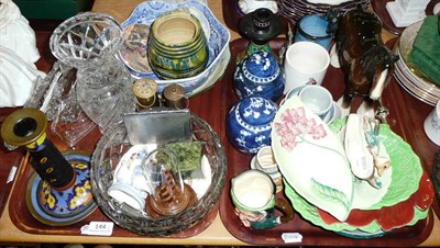 Lot 144 - Two trays including Beswick horse, Carltonware, glass, etc