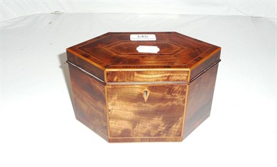 Lot 145 - A mahogany tea caddy