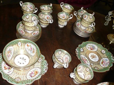 Lot 179 - English porcelain gilt and floral painted tea service, pattern No 2/3669