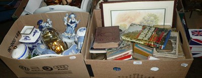 Lot 188 - Silver spoons, books, china, brass, box of stamps etc