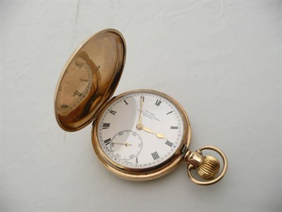 Lot 220 - A 9 carat gold full hunter pocket watch 'Thomas Fattorini, Skipton'