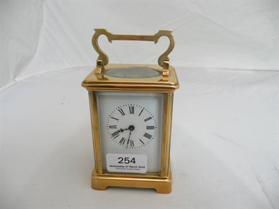 Lot 254 - A brass carriage timepiece