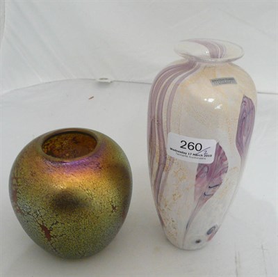 Lot 260 - A Jonathan Harris studio glass vase, signed "Jonathan Harris Ironbridge England 2000" and an...