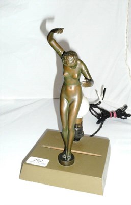 Lot 262 - An Art Deco style figural bronze lamp