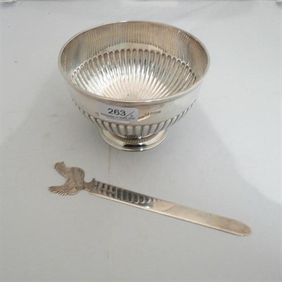 Lot 263 - Silver footed bowl and a silver paper knife