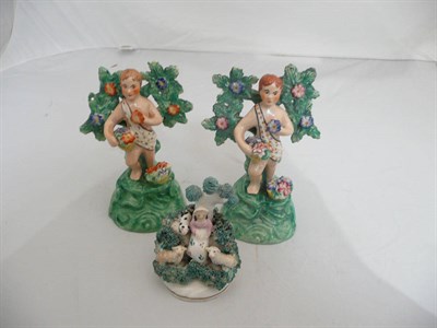 Lot 267 - Pair of Walton Staffordshire figures and another