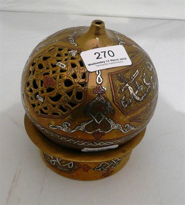 Lot 270 - Brass and silver incense burner