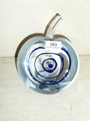 Lot 283 - An "Apple of your Eye" glass sculpture by V Grabau Skas, signed and dated 2005