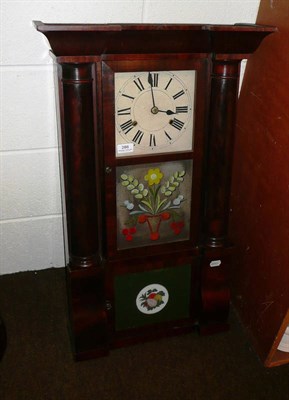 Lot 286 - A mahogany veneered shelf clock (weights missing)