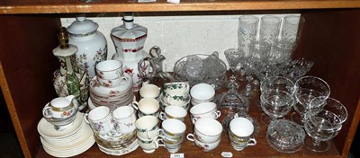 Lot 291 - A quantity of ceramics and glass, including Worcester, Copelands, lamp bases, Royal Crown Derby etc