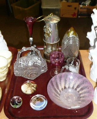 Lot 299 - Quantity of assorted glassware and a miner's lamp