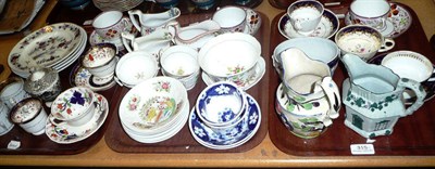 Lot 315 - Quantity of 19th century Hilditch tea wares etc on three trays