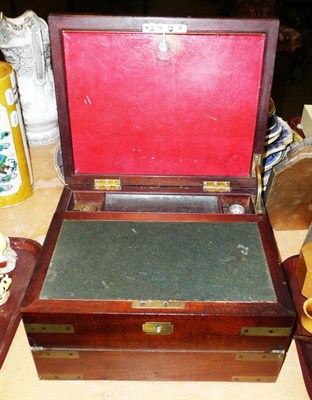 Lot 320 - Victorian mahogany brass bound writing slope/correspondence box