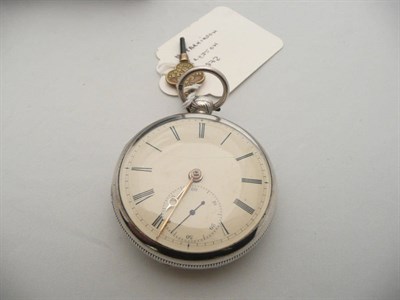 Lot 342 - A silver open-faced pocket watch