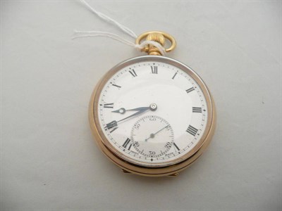 Lot 358 - An 18 carat gold open faced pocket watch