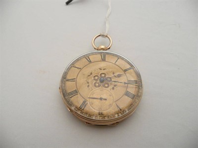 Lot 361 - A 14 carat gold open-faced pocket watch