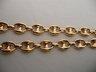 Lot 362 - A 9 carat gold anchor link necklace, 31.5g approx.