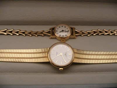 Lot 365 - A 9ct gold cased Longines lady's wristwatch and another "Certina"