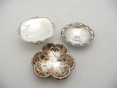 Lot 367 - Pair of silver baskets, silver Art Nouveau dish and a silver sweet meat dish