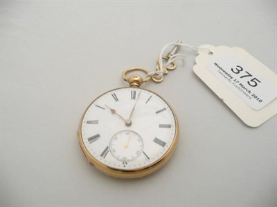 Lot 375 - An 18 carat gold open-faced pocket watch 'Louis Hoeber, London'