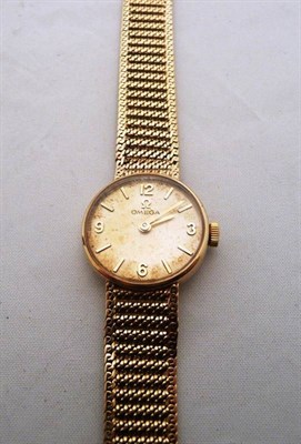 Lot 387 - 9 carat gold cased lady's Omega wristwatch