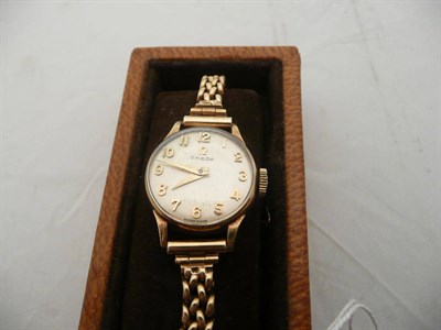 Lot 388 - 9 carat gold cased lady's Omega wristwatch