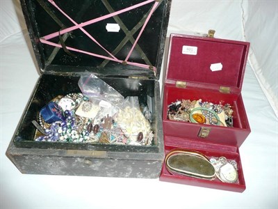 Lot 401 - Two boxes of costume jewellery