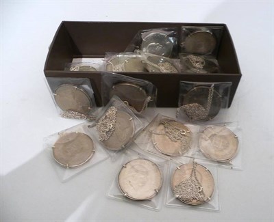 Lot 407 - Collection of coins with silver mounts