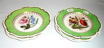 Lot 435 - Six green dessert plates