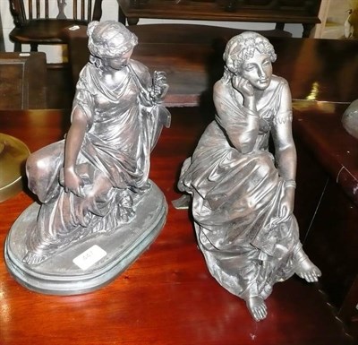 Lot 447 - Two patinated resin figures of classical maidens