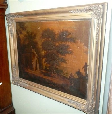 Lot 462 - Oil on canvas of a classical landscape