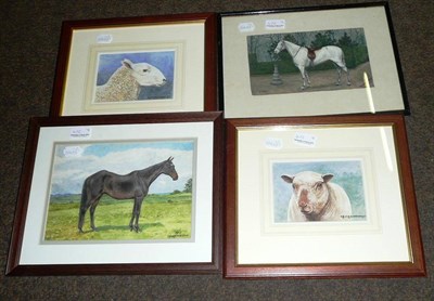 Lot 472 - Dorothy Margaret and Elizabeth Mary Alderson, two watercolours of horses, Verdun and another,...