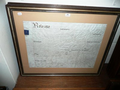 Lot 481 - Three framed indentures