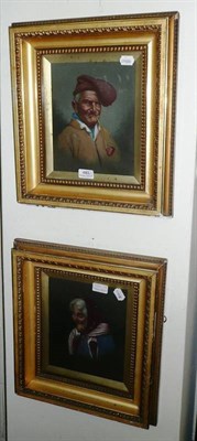 Lot 482 - Pair of oil paintings, Italian Peasants, attributed to Arturo Pettrocelli