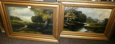 Lot 486 - Pair of landscape oil paintings