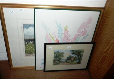 Lot 505 - Monteith Walker pastel 'Tay Rail Bridge' and a watercolour and a Dufy Poster