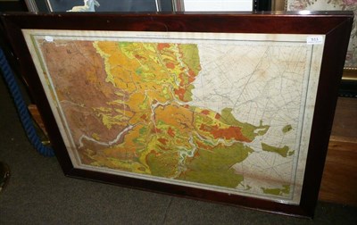 Lot 511 - Large framed geological map of Rutland