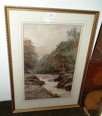 Lot 512 - Sutton Palmer watercolour river scene, signed and dated '80