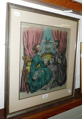 Lot 522 - M Cashnella, watercolour, 1943 illustration 'Two Sisters'