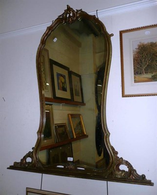 Lot 540 - A gilt over-mantel mirror and a pair of oval mirrors