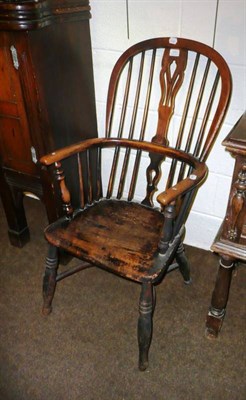 Lot 543 - Windsor chair with crinoline stretcher and another Windsor chair