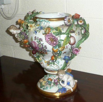 Lot 547 - Large Meissen vase (a.f.)