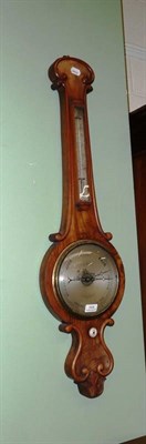 Lot 559 - Victorian walnut wheel barometer by T Unthank, Stokesley