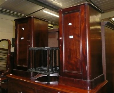 Lot 578 - Pair of Victorian mahogany pot cupboards and a mahogany toilet mirror