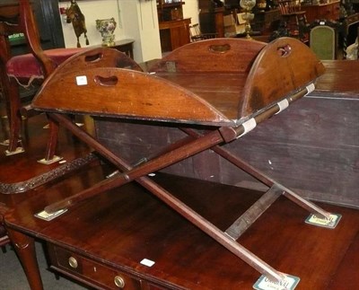 Lot 588 - A mahogany butler's tray and stand