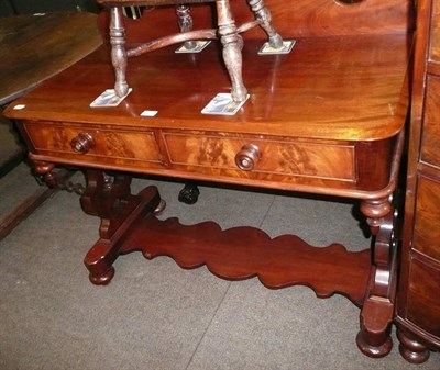 Lot 608 - Victorian mahogany washstand with two drawers