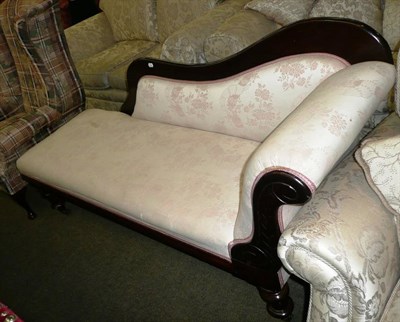 Lot 612 - Mahogany-framed chaise-longue