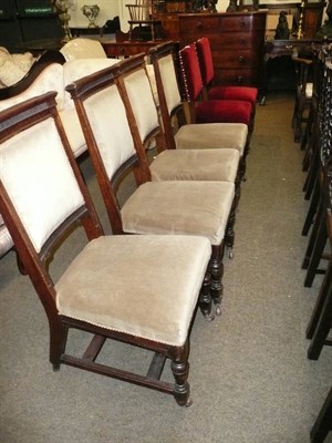 Lot 614 - Six oak high back chairs (4+2)