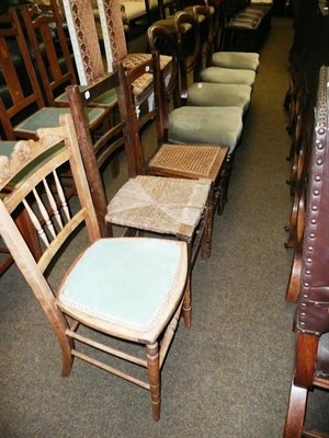 Lot 629 - Four Victorian balloon-back dining chairs and three bedroom chairs