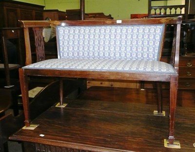 Lot 636 - Edwardian inlaid mahogany sofa